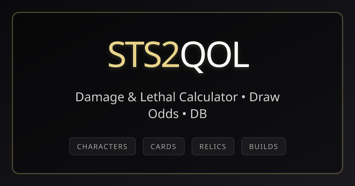 STS2QOL | Slay the Spire 2 Damage & Lethal Calculator